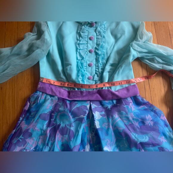 60s Vintage Chiffon Wide Leg Jumpsuit - Picture 4 of 8